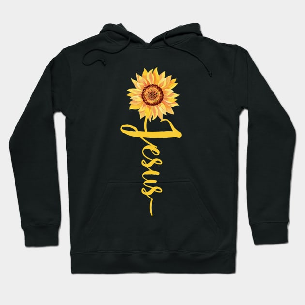 Jesus Sunflower Design Christian Gift Hoodie by HaroldKeller